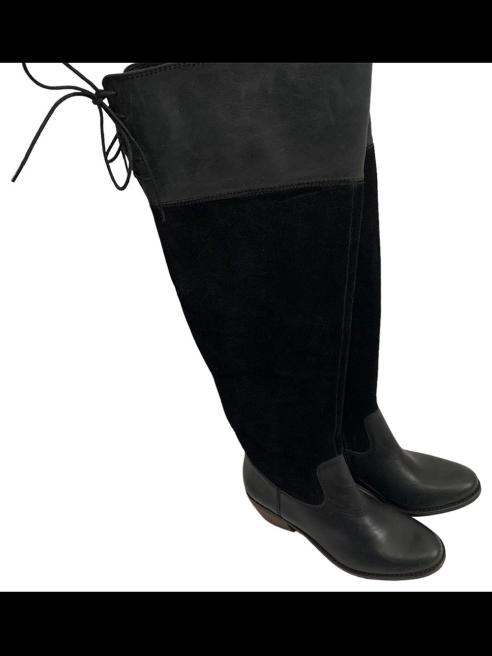 Lucky Brand Black Suede Tall Leather Boots